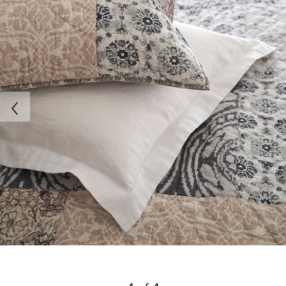 Pottery Barn Tessa Handcrafted Linen/Cotton Quilt - Picture 4 of 8